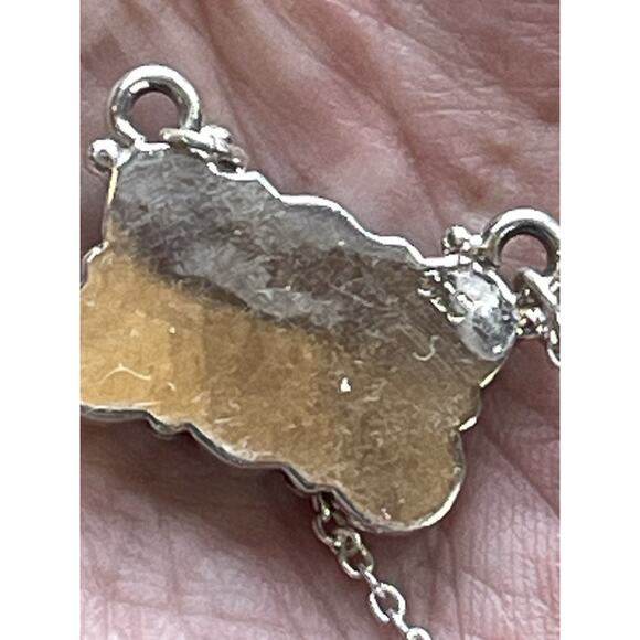 Turquoise Sterling Cluster Bar Necklace Southwestern Native Style Rectangle - Picture 4 of 11